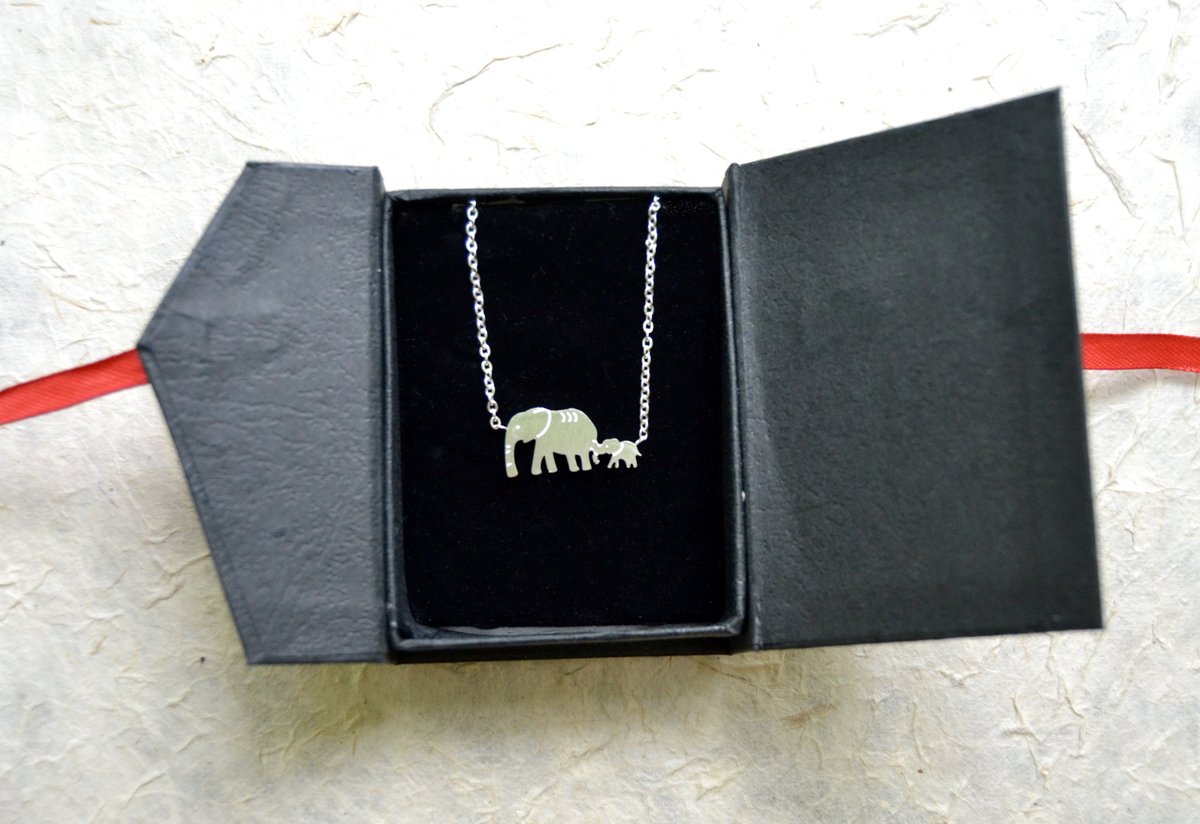 Excited to share the latest addition to my #etsy shop: Adorable mother and baby elephant necklace, silver colour, pendant with linked chain. etsy.me/2UtFkDa #babyshower #christmas #animal  #women #lovefriendship #elephantpendant #fashion jewellery #birthday