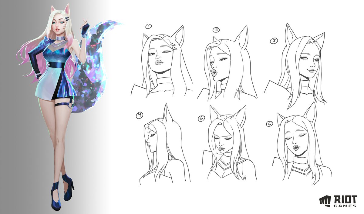 Concepts and expression studies for Ahri #Ahri #KDA.