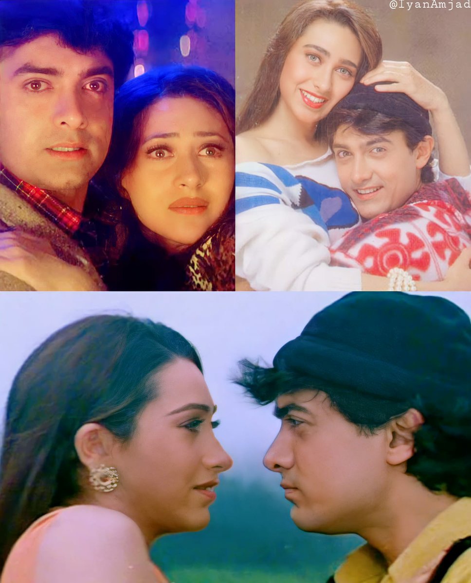 What a beautiful chemistry between  @aamir_khan and Karisma Kapoor in Raja Hindustani. I wish they did more movies together.They looked like a real life couple.  #24YearsOfRajaHindustani  @DarshanDharmesh