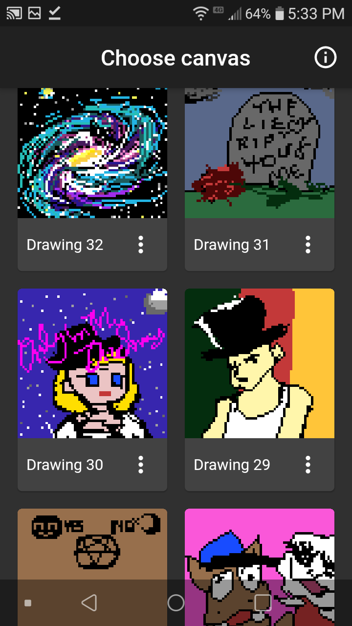 3 pic. So far pixel brush is the best free app ive used for pixel art...if youre into that heres some demos #pixelart https://t.co/7RB5DyV11N