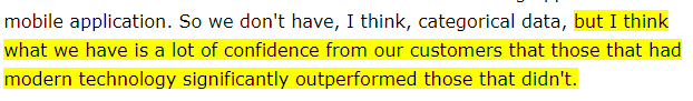 Naturally  $PAR had a slowdown of installs during hardest covid-19 months. However, when  @SavneetS was asked during Q2 about value of brink, "those that had (brink) significantly outperformed those that didn't"