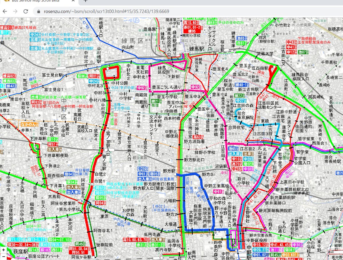 Yukai3chome على تويتر 補足1 今回の更新で 中27の水色と中92のピンク色の線色を 背景 地図との視認性改善 Cmyk変換時のくすみ軽減のため 試しに変更しています 支障なければ他の図面 系統の線色も段階的に変更の予定です