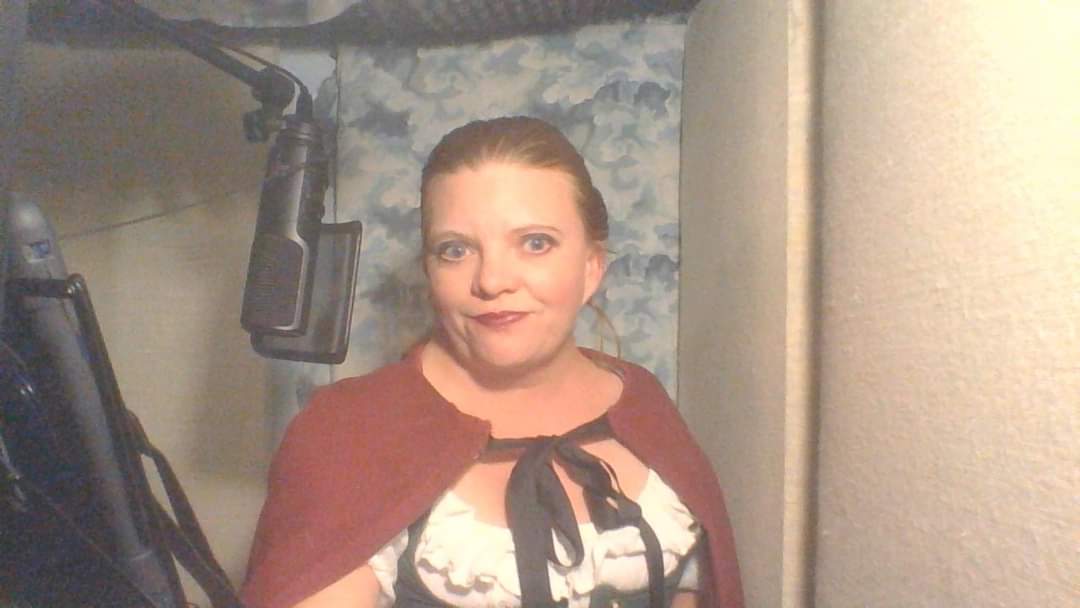 bridgetfalcon's tweet photo. I don't usually take #boothies but I decided to actually put on makeup and costume for a little fun virtual table read tonight. #voiceactor #playiswork https://t.co/YV2kMkzeAN