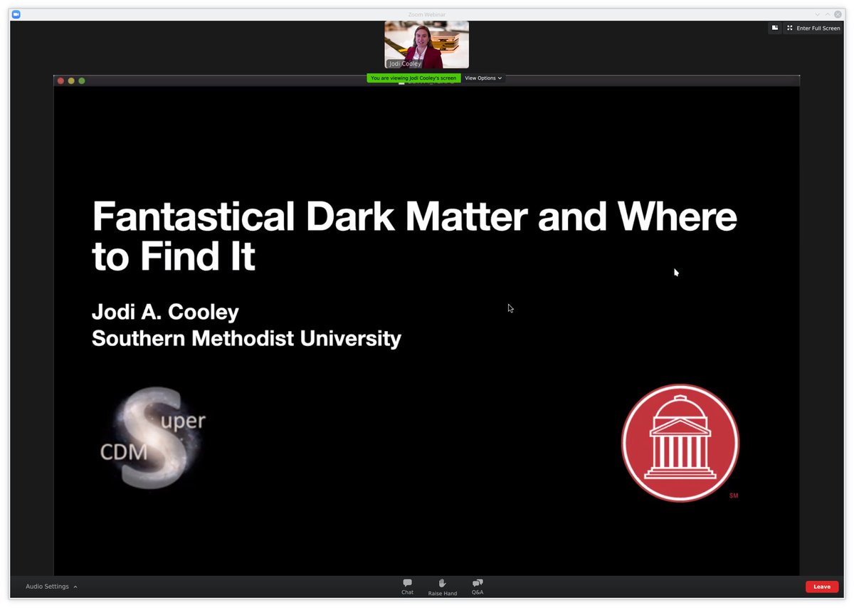 SMUPhysics's tweet photo. Thanks to Ryan Staten and Jodi Cooley for their excellent talks at #TSAPS. Ryan earned his PhD at SMU and continues his work here on the DESI Experiment. @profcooley used her keynote talk to explain ideas for detecting dark matter, exemplified by @SuperCDMS. https://t.co/YKTfUwGQf5