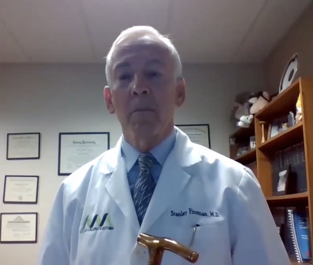 Congratulations <a href="/DrStanFineman/">Dr Stan Fineman</a>, recipient of this year's Gold Headed Cane award   #ACAAI20