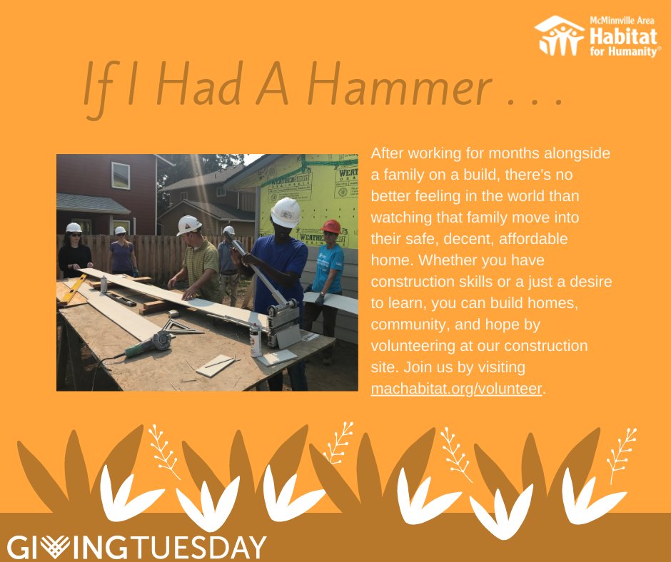 Join the MacHabitat family! machabitat.org/volunteer #MacHabitat #HabitatForHumanity #GivingTuesday