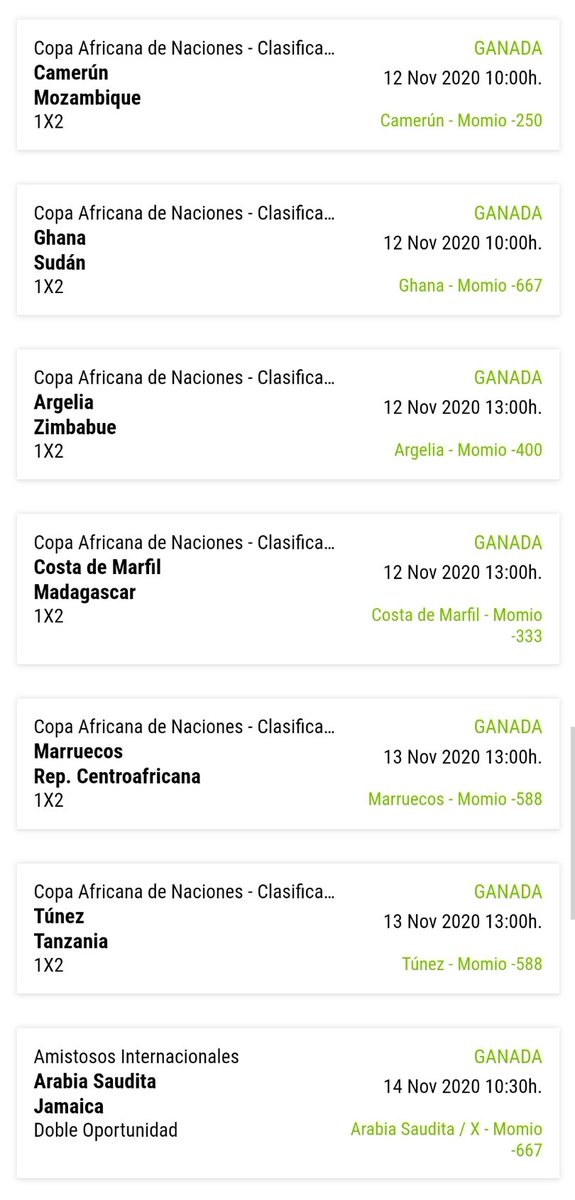 Rorralicious7's tweet photo. Nos llevamos un pedazo de parlay con la Copa Africana!!! Felicidades a todos los del premium de noviembre 🙌🔥🥳 seguimos a 🔥!!! 💪 https://t.co/wCVwwtu0Oo