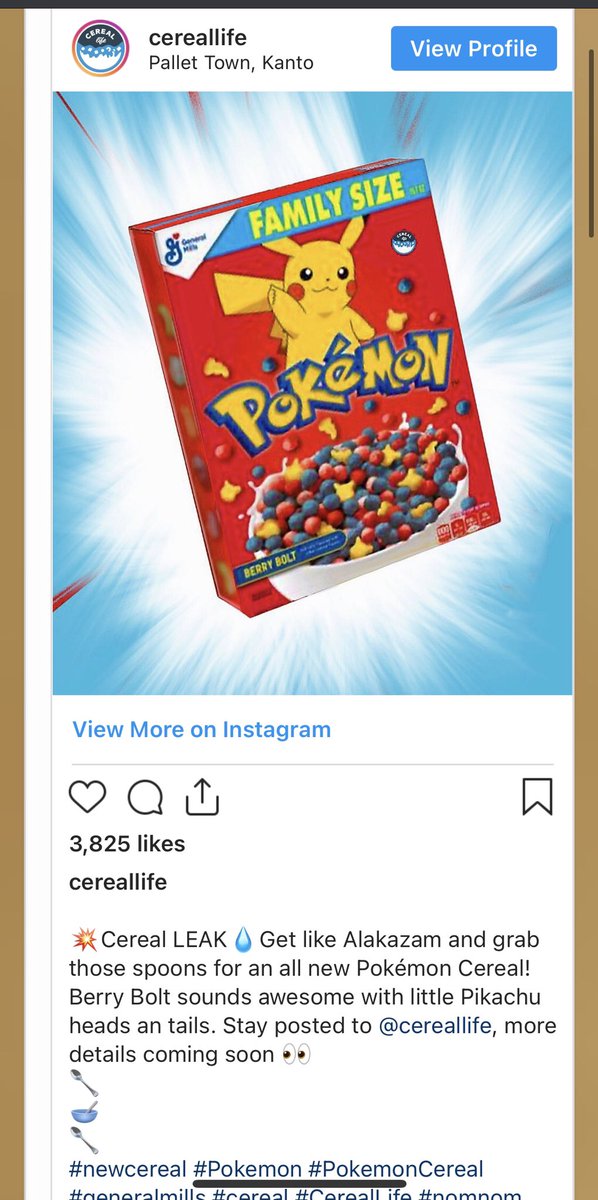 MsDBZbabe's tweet photo. POKÉMON cereal is back! Haven’t seen any since the blue box as a kid https://t.co/Dmpnoje8N5