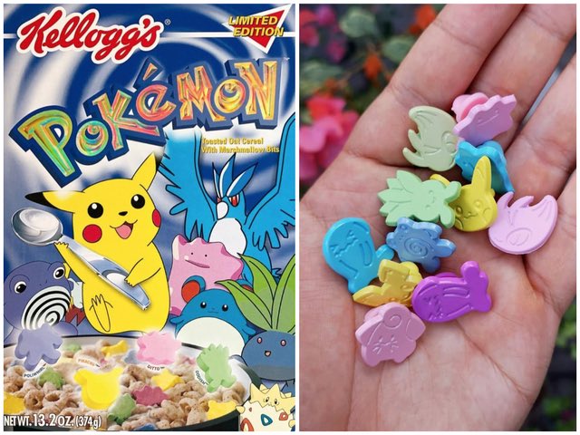 MsDBZbabe's tweet photo. POKÉMON cereal is back! Haven’t seen any since the blue box as a kid https://t.co/Dmpnoje8N5