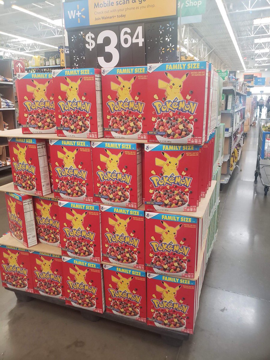 MsDBZbabe's tweet photo. POKÉMON cereal is back! Haven’t seen any since the blue box as a kid https://t.co/Dmpnoje8N5