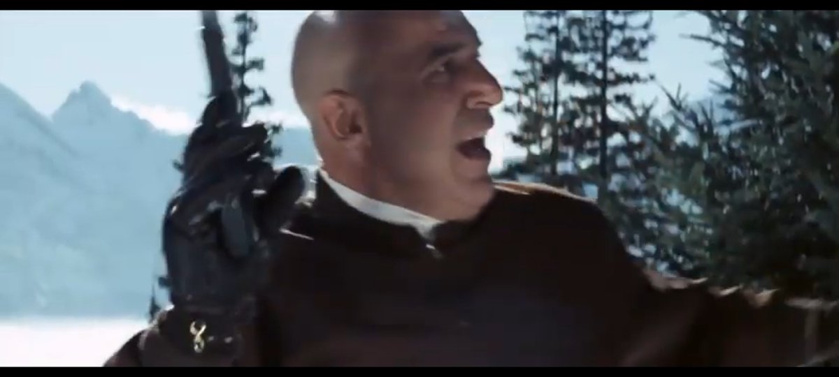 Blofeld taking cover from the helicopters combined with his reaction to his lab being blown up is never not satisfying