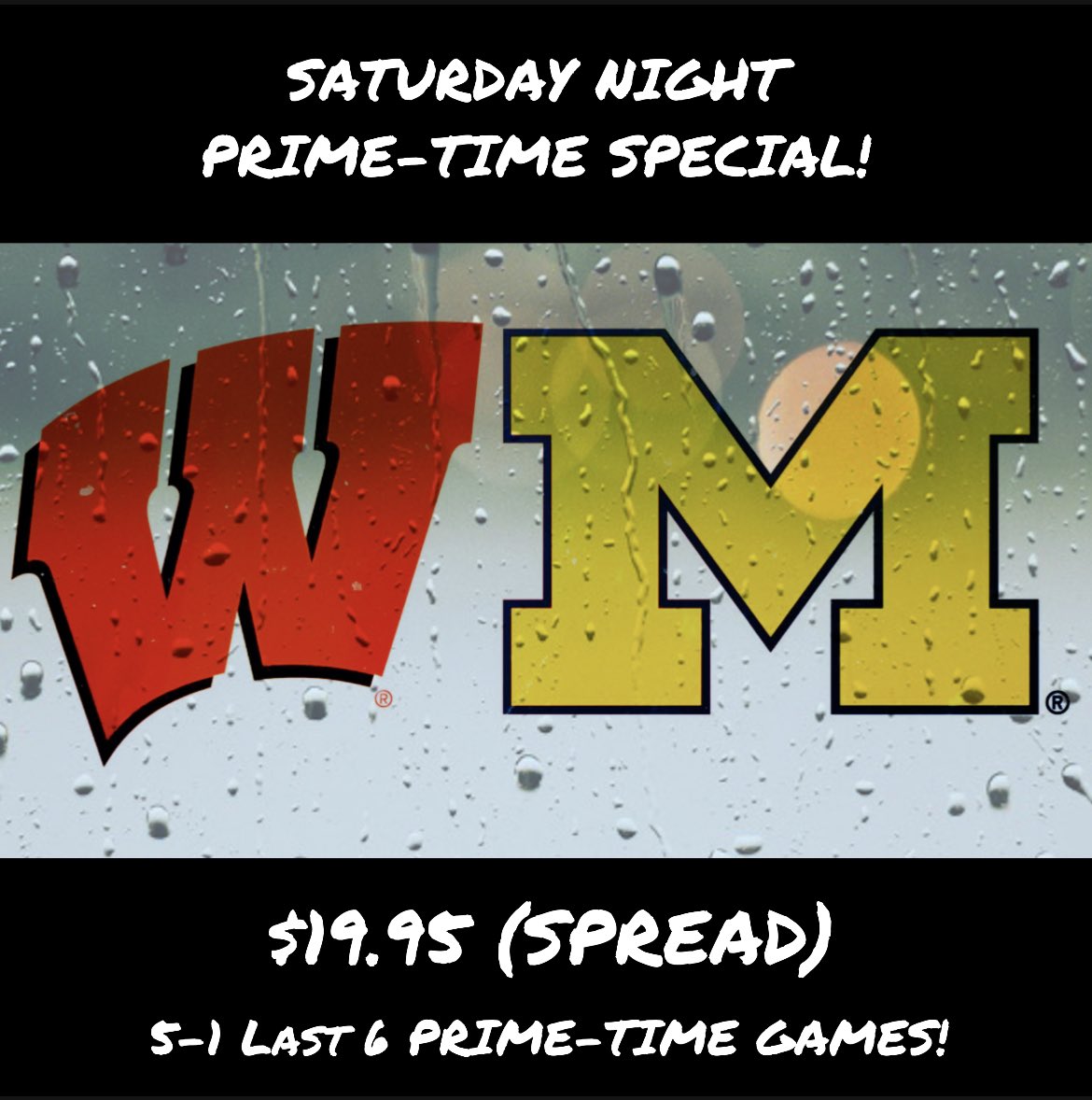 JewishSharp's tweet photo. #CFB $19.95 SATURDAY NIGHT PRIME-TIME SPECIAL!
5-1 LAST 6 PRIME-TIME GAMES! ๐ฅ
You asked, we delivered!
We have a very, very strong edge the @BadgerFootball @ @UMichFootball game!
Venmo = @jsharp59
Cashapp = $jsharp591
#CFB #collegegameday #CollegeFootball #GamblingTwitter https://t.co/FKAlWjrXp9
