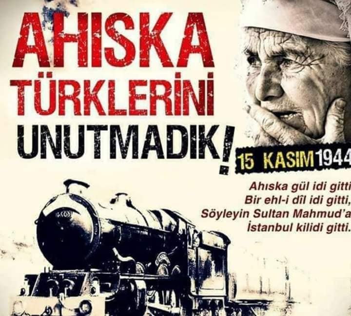 kaplan_E_'s tweet image. 14 KASIM 1944
Ahıska ilinden ismim silinir
Türkmen illerinden cismim dirilir
Çektiğim çileler türkülerdedir
Gün olur Adalet hükmünü verir 

#AhıskaTürkleriSürgünü&apos;nün 76.yıldönümünde sürgünde hayatlarını kaybeden Soydaşlarımızı  Rahmetle anıyoruz.Mekânları Cennet olsun