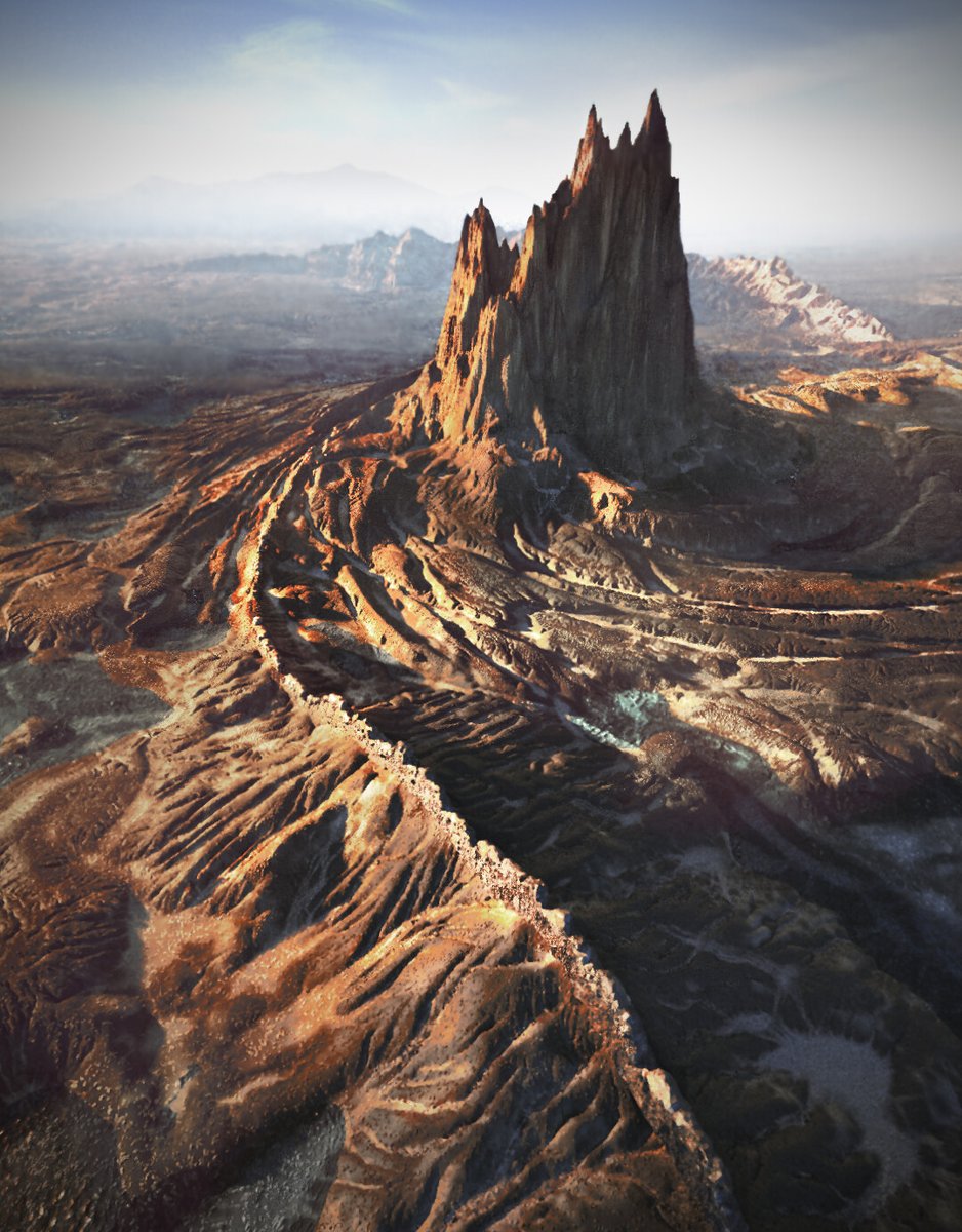 Yes, procedural generation is great for making big worlds. Not just making a landmass and placing a bunch of rocks/trees, but eroding it intelligently, and placing those rocks, trees, and plants according to real world geological principles. (pics: Adrien Lambert on Artstation)