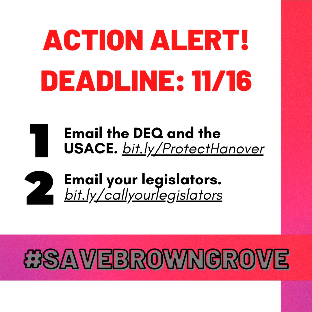 SunriseMvmtRVA's tweet photo. !!!!!!! Monday !!!!!!! is the deadline to submit comments to the DEQ and US Army Corps of Engineers abt the @Wegmans distro site targeting the historic Black community, Brown Grove. #savebrowngrove #EJalldayeveryday https://t.co/nBrcAhHyVi