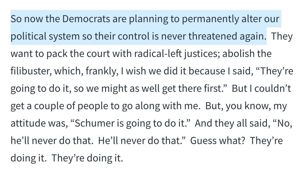 4. He distances/future-proofs himself against any bad actors in the audience by making a reference to "bad apples" in the context of law enforcement.5. Here he accuses Democrats of trying to execute similar strategy to the CNP's own stated agenda [spiderman pointing gif]