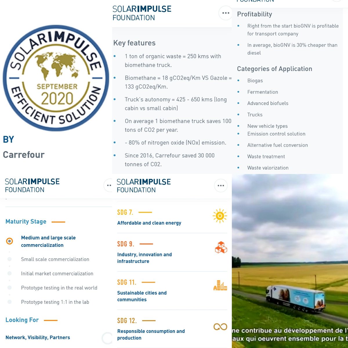 La Fondation #solarimpulse a labellisé la solution de camions au #biomethane de #carrefour.
Notre #efficientsolution rejoint ainsi le portfolio des #1000Solutions à l’échelon international.
Bravo à nos équipes
 #rse #environnement  #transitionénergétique #co2  #economiecirculaire