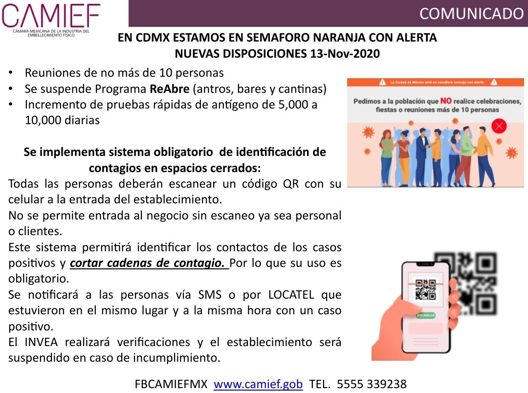CAMIEFMX's tweet photo. #NotiCAMIEF Nuevas Disposiciones #BellezaSegura https://t.co/T5TW8Ygw0V