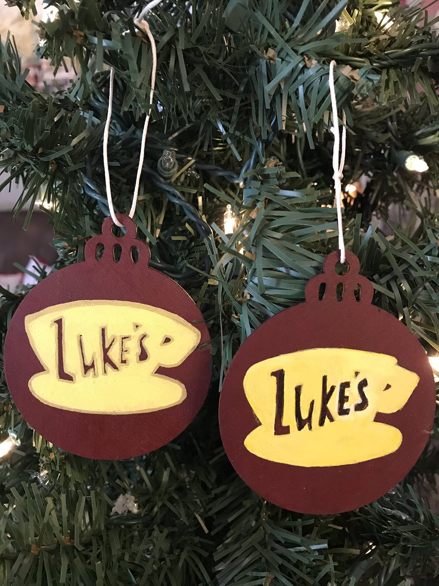 The_Girly_Nerd's tweet image. Hey all my fellow #JavaJunkies if you want a little taste of Gilmore Girls for your tree this year, check out these hand painted Luke’s Diner wooden ornaments! Available on Etsy!☕️ etsy.com/shop/TheGirlyN…