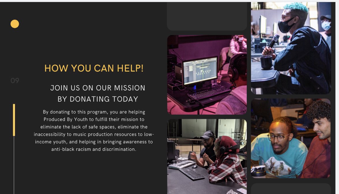 ProducedByYouth's tweet photo. PBY's goal is to provide a safe space, reduce barriers, address cultural disconnect and increase accessibility for Black youth in the city!
Check out the link in bio if you're interested in helping out!
#PBYmusic #OttArts #Ottmusic #Ottawa https://t.co/mRMGcnyFS9