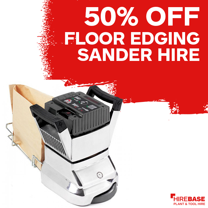 Who’s working on a flooring project right now? Don’t forget you can get 50% off this Floor Edging Sander when you hire online as part of the Hirebase top 10 deals! buff.ly/3453gRN

T&amp;Cs apply. 50% off the list price when you hire online.