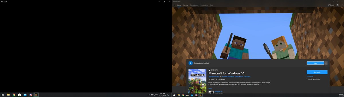 WillBuildsMC's tweet image. Why, I left the Beta to play 1.16, and have done most of the suggestions to fix, insider hub issue??? I'm frustrated with not being able to play with others, or my own worlds.
Does load splash then blacks out 30+ min now
@Windows  @Xbox  @Mojang @HelenAngel anyone?