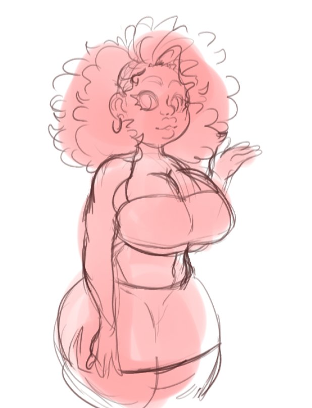 i draw tons, and i mean TONS of thiccer characters both furry and human/humanoid, some that can even pass as like "typical bimbo features" and here's a quick example of how you can draw a black bimbo respectfully: meet Cutie!