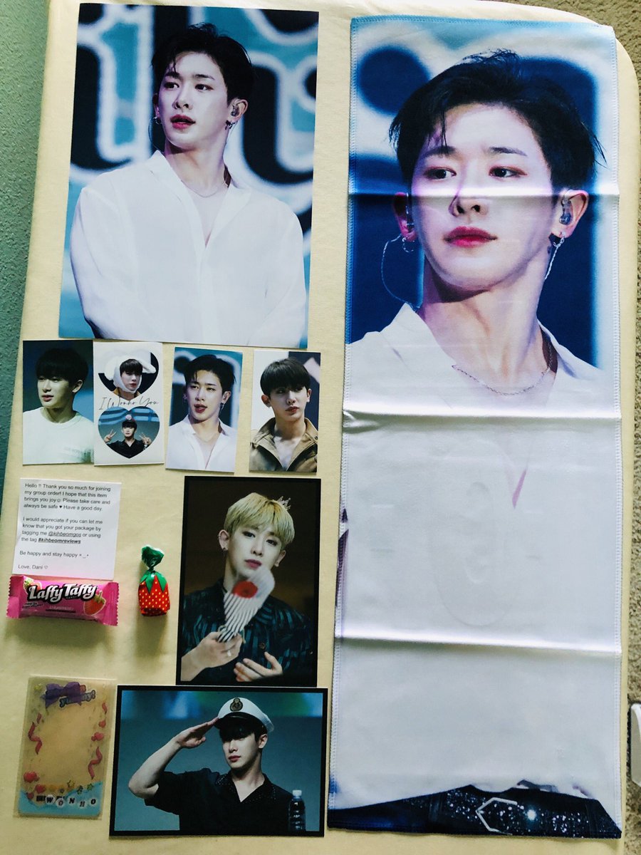 analisa1687's tweet photo. Thank you so much @kihbeomGOS for holding the go for the @HO_VmV slogans. They came in safely &amp; are so beautiful especially the adorable Bebegom one. They both came with so many nice gifts as well. Thank you as well for the cute packaging &amp; candy! ☺️ #kihbeomreviews https://t.co/CbvnIVQqhL