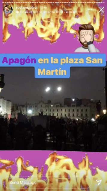 government made a blackout in Plaza San Martin, the main place of the protests