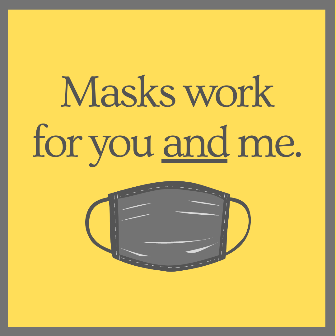 echealthdept's tweet photo. New evidence from the CDC shows that wearing a face mask does not just protect others from getting COVID-19, it protects the wearer too. Let’s mask up, Eau Claire! Read more here: https://t.co/F2k3r5bH2A https://t.co/NmeXYSl4co