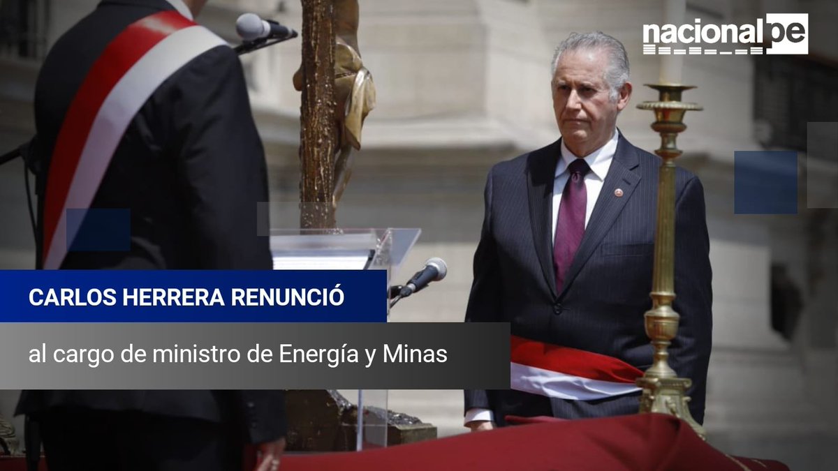 RadioNacionalFM's tweet photo. 🚨Carlos Herrera Descalzi renuncia al cargo de titular del 
@MinemPeru
 
 #ElInformativoxNacional https://t.co/nk1WFS3Gx9