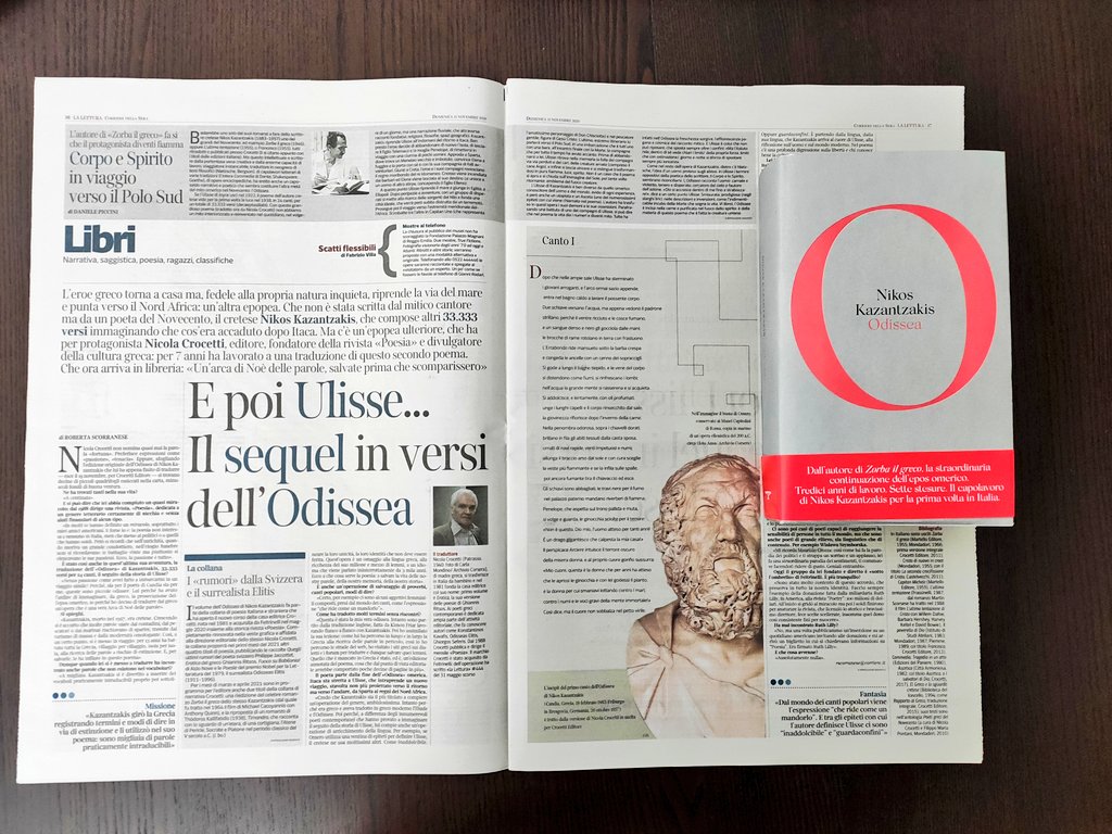 Feltrinelli Editore على تويتر E Poi Ulisse Il Sequel In Versi Dell Odissea Dal 19 Novembre In Libreria Odissea Di Nikos Kazantzakis Poesia Crocetti Editore Oggi Pagina Doppia Su La Lettura Corriere Della