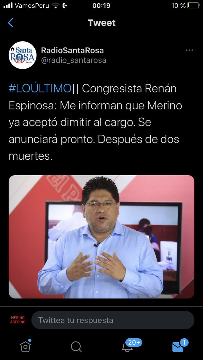 literally at this exact moment i’m writing this, the country is being destroyed. most of the ministers are quitting their job, the president is about to quit as well. many people was killed by police. this i a dictatorship  #MerinoAsesino