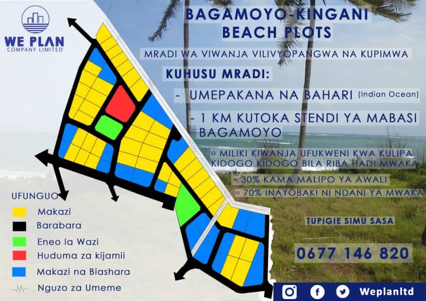 WeplanLtd's tweet photo. Beach Plots - Kingani, Bagamoyo

Tsh 9,000,000 Malipo ni mwaka mzima. 

Ukishindiwa kulipa ndani ya mwaka kuna mazungumzo.

📞0677146820 https://t.co/NdulSpv4dj
