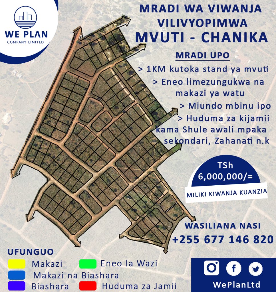 WeplanLtd's tweet photo. Mvuti ~ Chanika.

Tsh 6,000,000 Malipo ni mwaka mzima. Ukishindiwa kulipa ndani ya mwaka kuna mazungumzo 

📞0677146820 https://t.co/52TwZH7Ngi