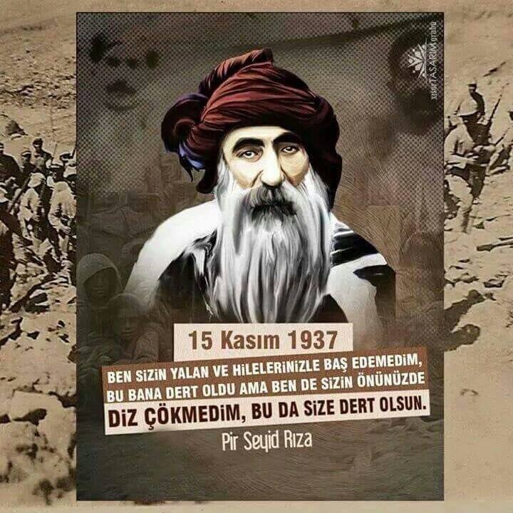 15 Kasım 1937: Seyit Rıza, Usene Seyd, Fındıq Ağa, Hesen Ağa, Usene Seyit Rızay, Ali Ağa, Hesene İvraime Qız Elazığ Buğday Meydanı’nda idam edildiler

UNUTMA(DIK)
HIRİSO HEŞTİ XO VİRRA MEKE WAYIR VEJİYE!

#SeyitRızaveArkadasları
#SeyitRıza
#DevrimciAlevilerBirliği
#Sivas
#Alevi