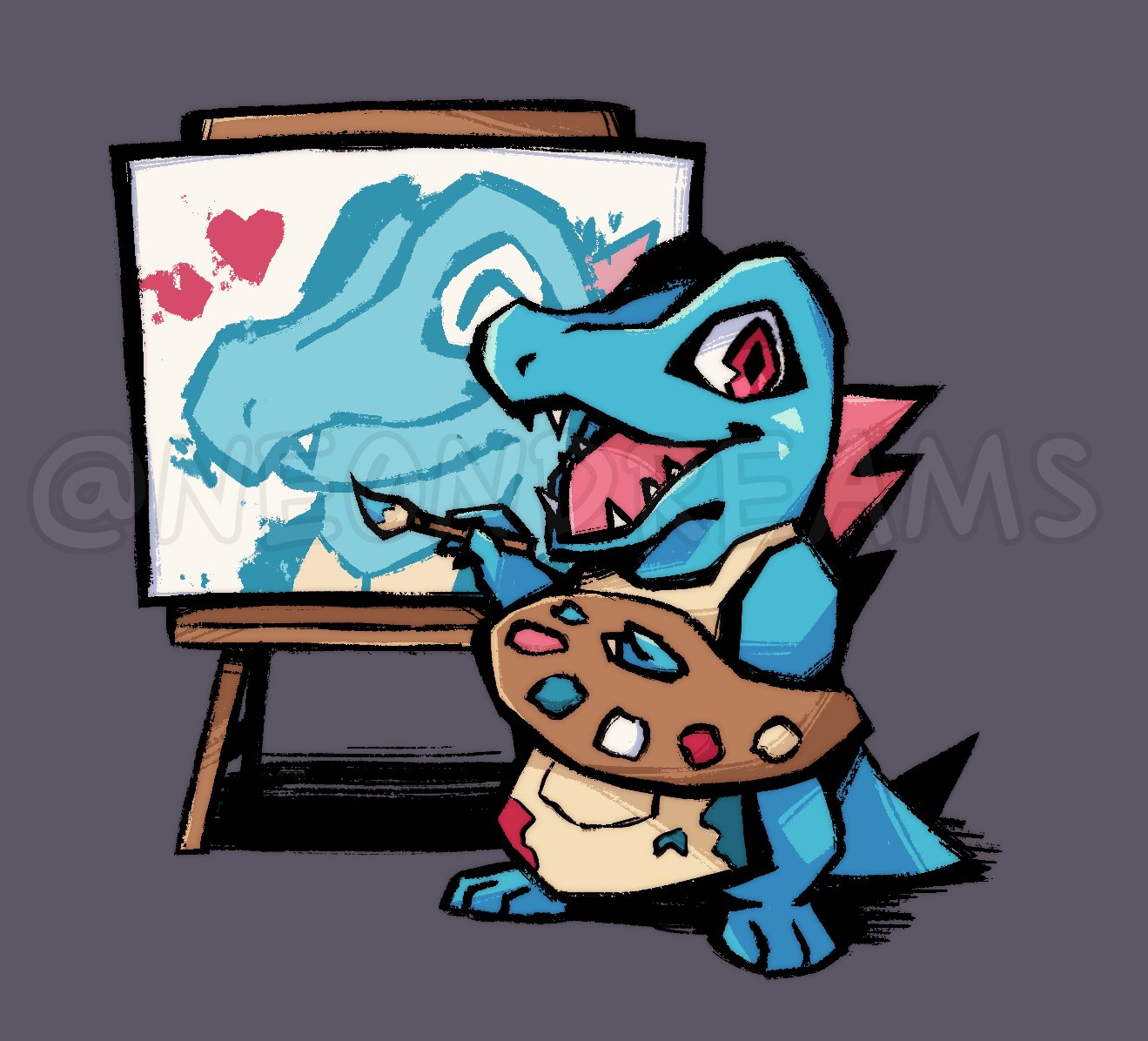 Neon Artist Toto Hard At Work Digitalart Pokemon Pkmn Totodile T Co 5ldh0ngjnf Twitter