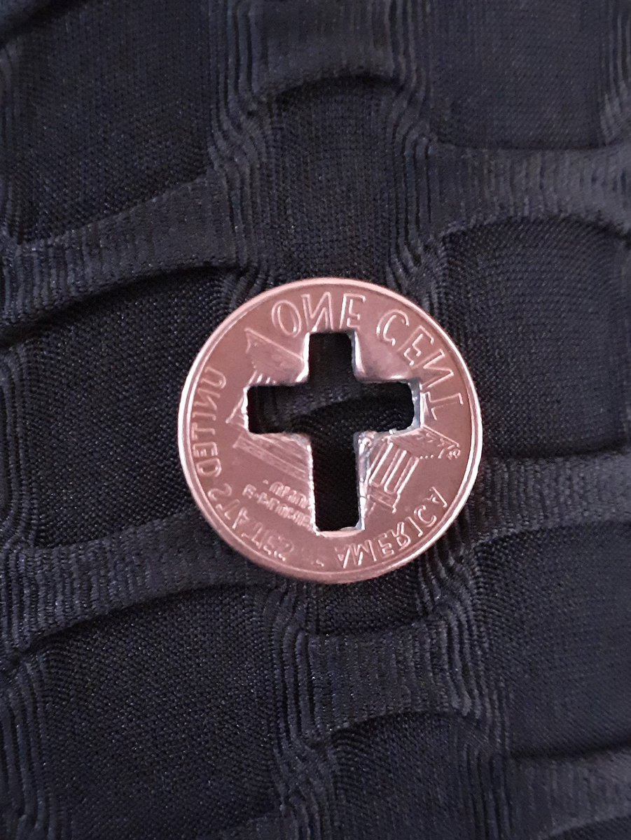 Kristinambaxter's tweet photo. As I was out with my husband a man approached me and handed me this penny and said (A CENT FROM THE ONE WHO WAS SENT) 🥰 https://t.co/wMz3OAYz4S