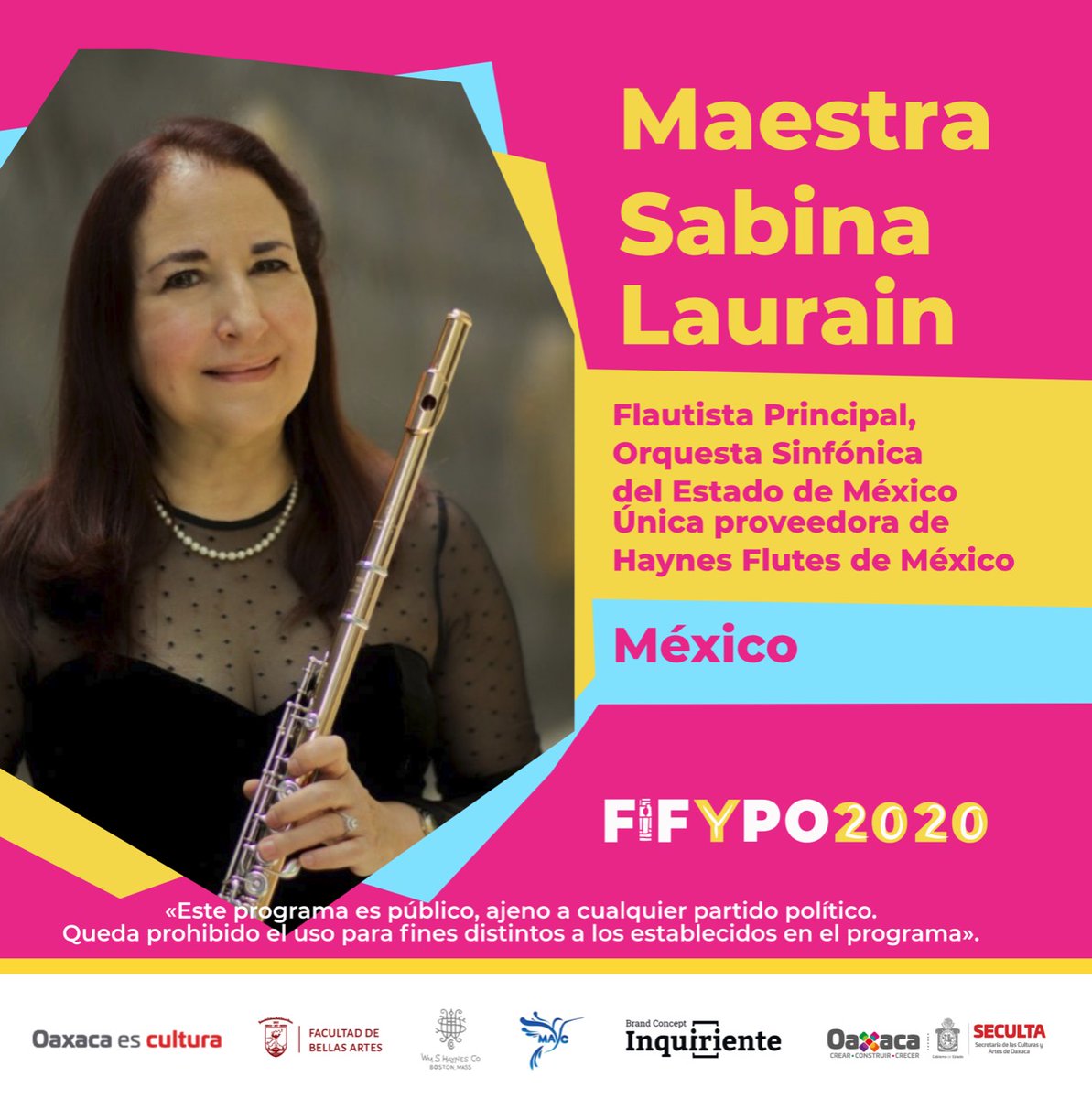 FIFyPO_OAX's tweet photo. El Festival Internacional de Flauta &amp; Piccolo · Oaxaca 2020 se realizará del 25 al 29 de #Noviembre en modalidad virtual.
Realizar tu inscripción en el siguiente link
👉https://t.co/D004Ziz8tL
#FIFYPO2020
#seculta
#fbauabjo
#mayc_consultoria
#inquiriente
#hansmexico https://t.co/2FAimMLnKM