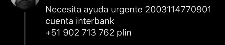 si algún peruano quiere mandar ayuda, esta es su info de cuentas