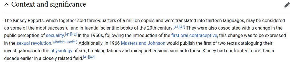 His works, known as the Kinsey reports, and book "Sexual Behaviour in the Human Male", were highly influential...