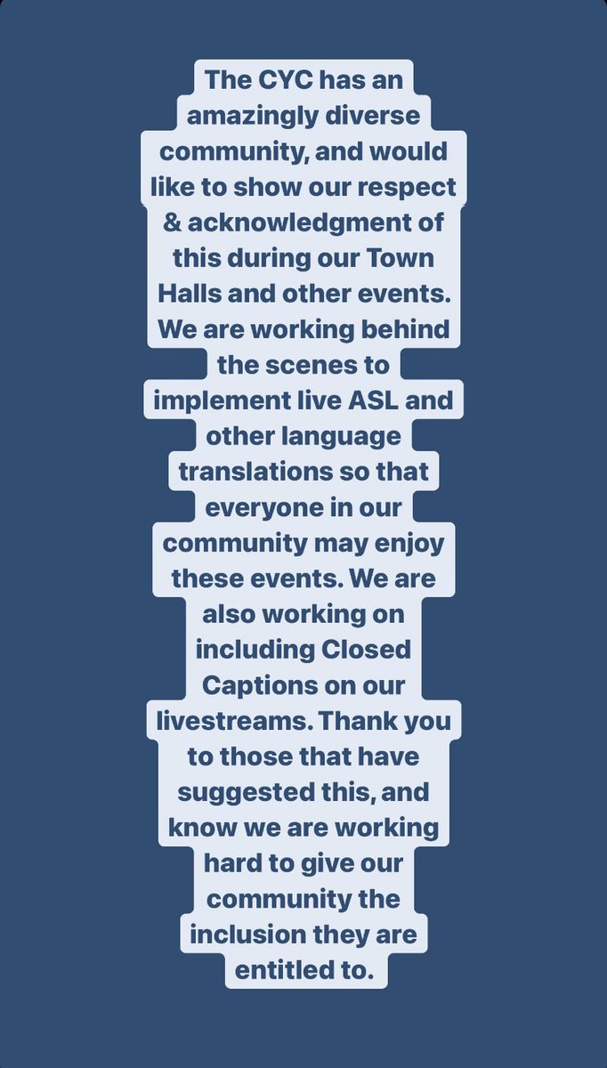 CYCToronto's tweet photo. Our statement on inclusion within CYC online events. We strive to include everyone in our community and will commit to making our events as accessible as possible. https://t.co/L69RgjKpB7