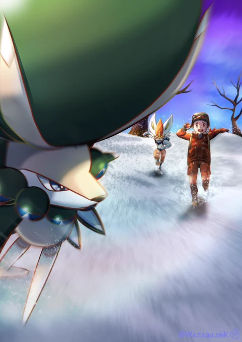 剣盾1周年おめでとう!!エースバーンを始めとした色んなポケモンが好きになってこの一年でたくさんポケモンの絵も描きました。これからもポケモン楽しむぞ!#ポケモン剣盾1周年 