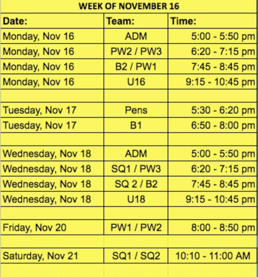 BadgersBeaver's tweet photo. Schedule for the week of November 16 https://t.co/DbDccrpUZ8