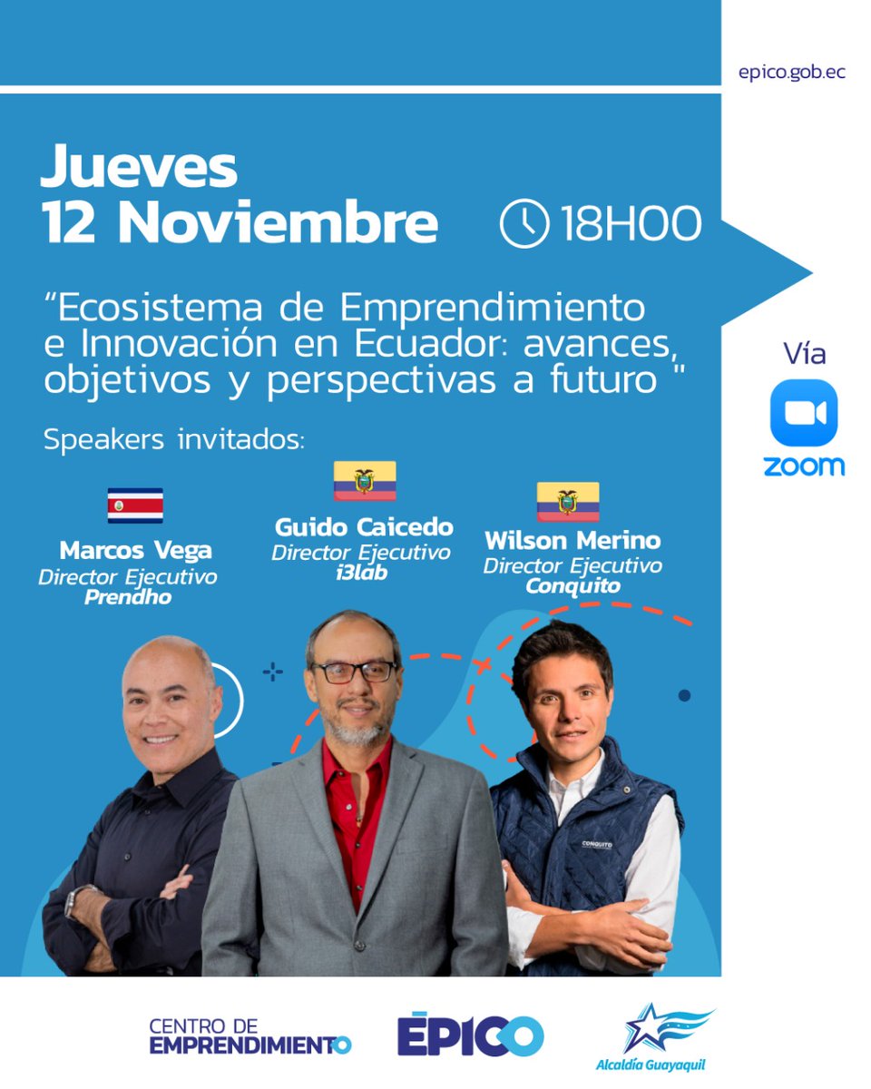 prendho's tweet photo. Compartimos contigo el webinar "Ecosistema de Emprendimiento e Innovación en Ecuador: avances, objetivos y perspectivas a futuro", realizado el pasado 12 de noviembre, en el cual participó nuestro director, @Vega64Solano.

 Míralo completo aquí 👉 https://t.co/zMCYJMpc49 https://t.co/UFfTiehEq1