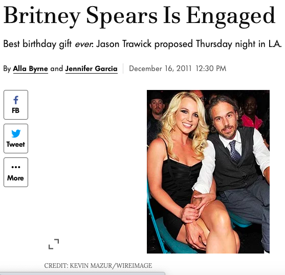 Despite all this, Britney and Jason would get engaged in December of 2011, something her dad most certainly had to approve of, and her father would go on to add Jason as a co-conservator to share legal control of Britney with him.  #FreeBritney