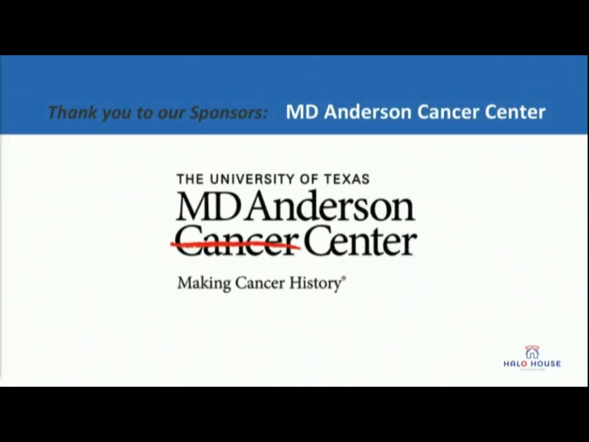 MarisaMir's tweet photo. As sponsors of @HaloHouseTX virtual gala, @MDAndersonNews is proud to support all they do for #leukemia #lymphoma #myeloma patients. We had a great time participating from the comfort of our homes. Our own @ppisters even made a guest appearance! #EndCancer https://t.co/lJSUgfgSYn