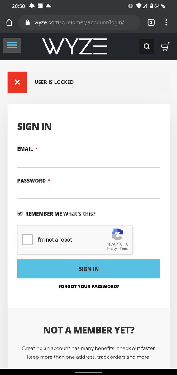 juamacle's tweet photo. @WyzeCam when trying to access my account on the app or the web get the error user is locked.This has been like this since Friday. https://t.co/G7ZTCVbl3q