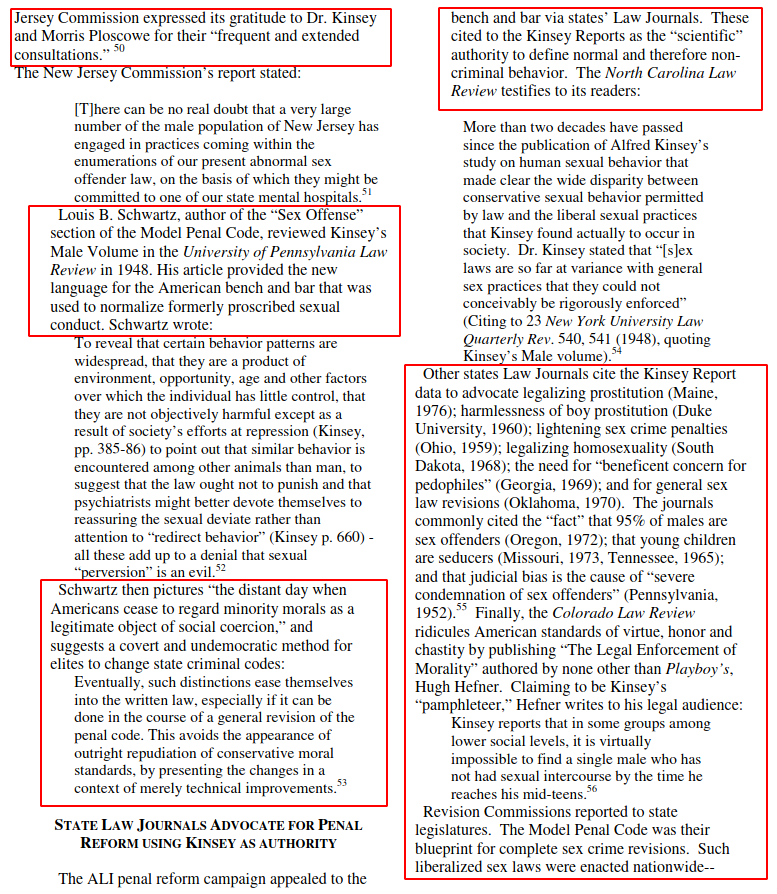 A detailed write up, showing how Kinsey's ideas entered law across the United States and how Kinsey himself worked to change sex laws in numerous parts of AmericaSource link (whole paper is informative):  http://www.drjudithreisman.com/archives/ALEC%20paper.pdf