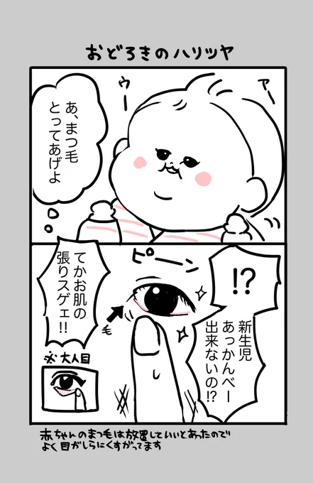 赤ちゃんのまつ毛は取らなくていい
 #世界一役に立たない育児テク 